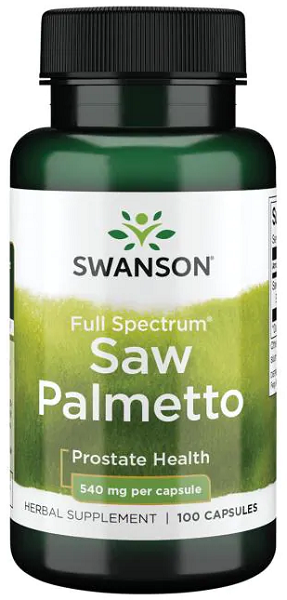 Un integratore per il supporto della prostata contenente Saw Palmetto di Swanson- 540 mg 100 capsule.