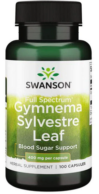 Miniatura di un flacone di Swanson Gymnema Sylvestre Leaf - 400 mg 100 capsule.