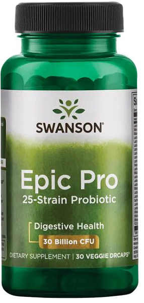 Swanson Epic Pro 25-Strain Probiotic - 30 capsule vegetali.