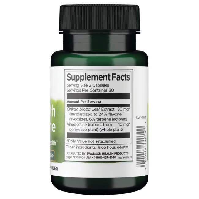 Ginkgo with Vinpocetine 60 Capsules