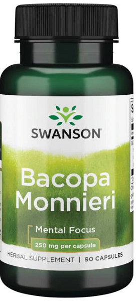 Swanson Bacopa Monnieri è un integratore alimentare per la concentrazione mentale che fornisce 250 mg in 90 capsule.