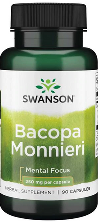 Miniature per Swanson Bacopa Monnieri è un integratore alimentare per la concentrazione mentale che fornisce 250 mg in 90 capsule.