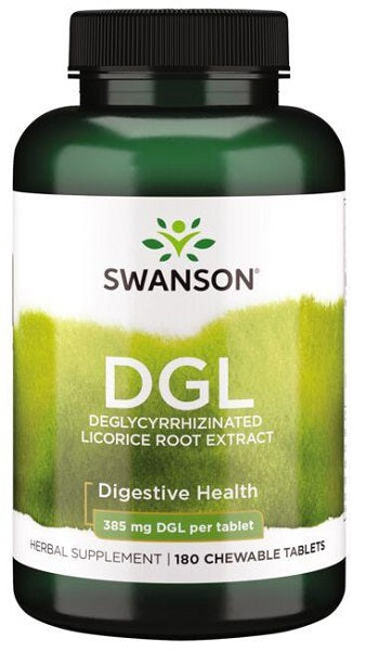 Swanson DGL Liquirizia deglicirrizzata 385 mg 180 compresse masticabili.