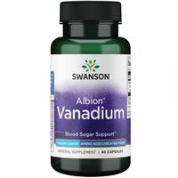 Thumbnail for Swanson's Albion Vanadium 5 mg, 60 capsules, expertly supports blood sugar and metabolic health.