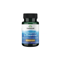 Thumbnail for Swanson L-Theanine, a stress reliever designed for brain and emotional health, provides relaxation with 100 mg per capsule in a 60-veggie-capsule bottle.