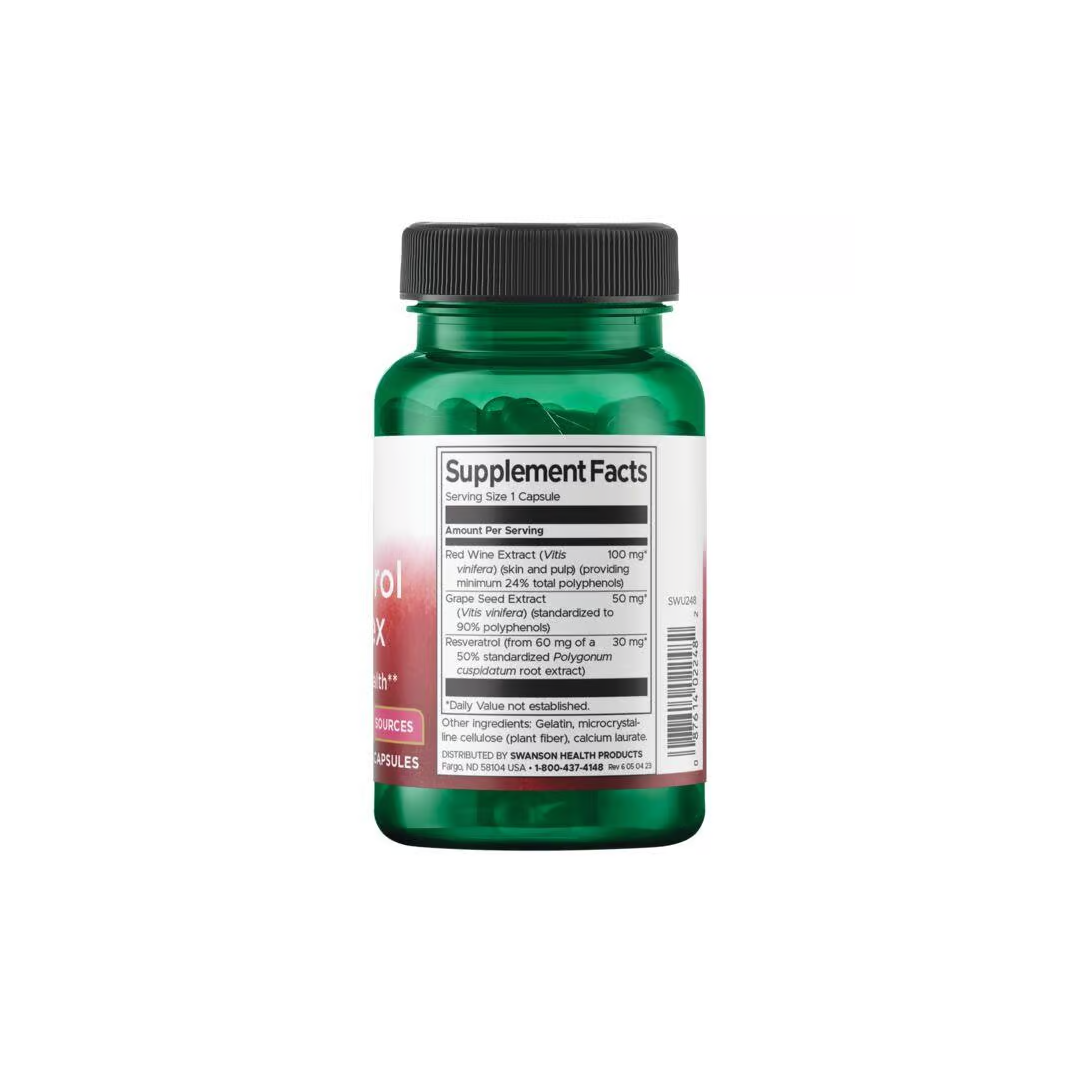 Resveratrol Complex 60 Capsules - supplement facts