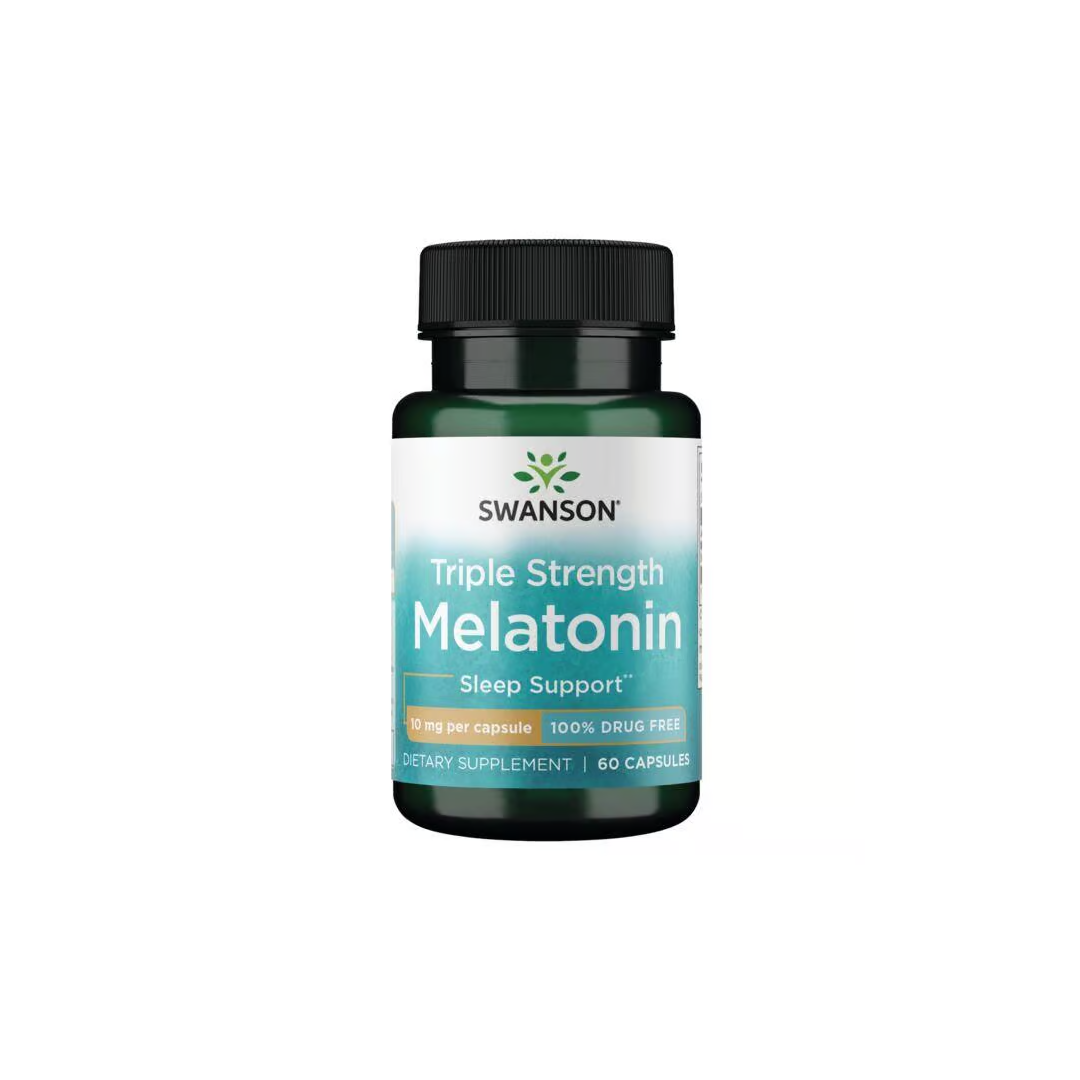 Swanson's Melatonin - 10 mg 60 capsules offers a natural, drug-free solution for sleep support, ideal for those facing sleep disorders.