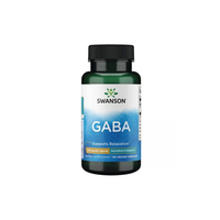 Thumbnail for Swanson's GABA 750 mg, Maximum Strength, promotes relaxation and restful sleep. The green bottle contains 60 veggie capsules.