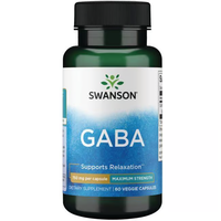 Thumbnail for Swanson's GABA 750 mg Maximum Strength offers 60 veggie capsules designed to support relaxation and sleep.