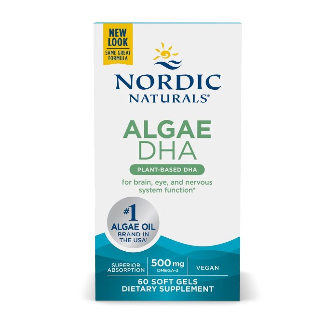 Algae DHA 500 mg 60 Soft Gels - front 2