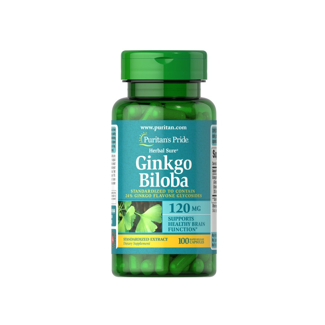 Puritan's Pride Estratto di Ginkgo Biloba 24% 120 mg 100 capsule.