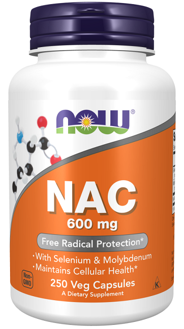 Now Foods N-Acetilcisteina 600mg 250 Capsule Vegetali per la salute del fegato e il supporto antiossidante.