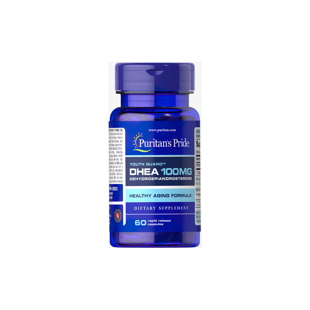 Un flacone di Puritan's Pride DHEA 100 mg 60 Cap.