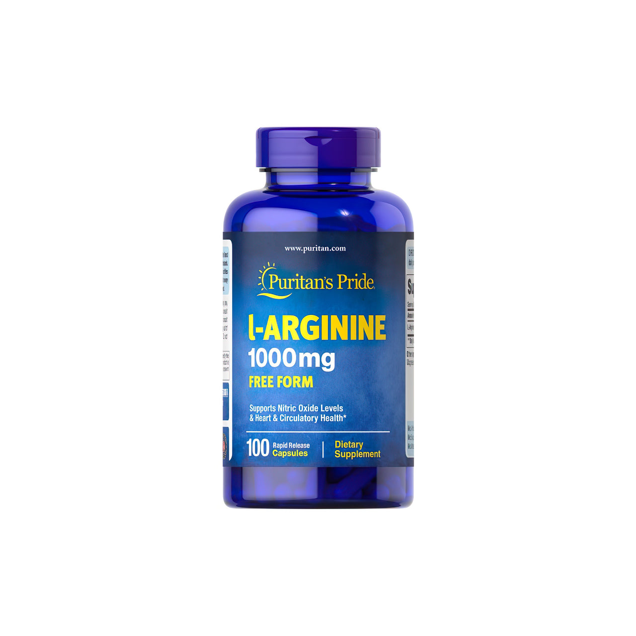 L-arginina 1000 mg in forma libera 100 capsule a rilascio rapido - anteriore