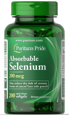 Migliora la funzione tiroidea e supporta la salute del sistema immunitario con Puritan's Pride Selenium 200 mcg 200 softgel, arricchito con potenti antiossidanti.
