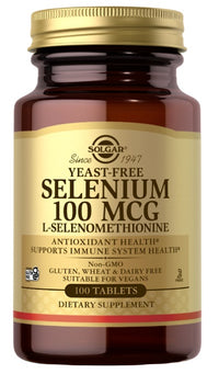 Miniatura per Un flacone di Solgar Selenio 100 mcg 100 compresse di L-Selenometionina, che agisce come antiossidante per la funzione del sistema immunitario e aiuta a combattere lo stress.