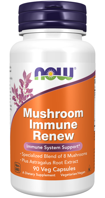 Now Foods Mushroom Immune Renew 90 Capsule Vegetali è una potente miscela di funghi che supportano le difese immunitarie, tra cui l'estratto di radice di astragalo, per aumentare le difese naturali dell'organismo.
