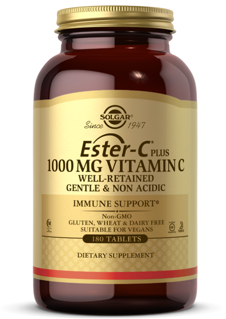 Solgar Ester-C Plus 1000 mg di vitamina C 180 compresse.
