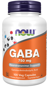 Miniatura per Now Foods GABA 750 mg 100 capsule vegetali.
