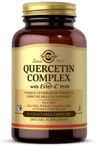 Anteprima per Solgar's Quercetin Complex with Ester-C Plus 50 Capsule Vegetali è un integratore alimentare che combina i potenti effetti antiossidanti della vitamina C con il supporto alla salute immunitaria.