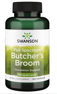 Miniatura per Swanson Butcher's Broom è un integratore alimentare disponibile in 100 capsule, ciascuna contenente 470 mg.