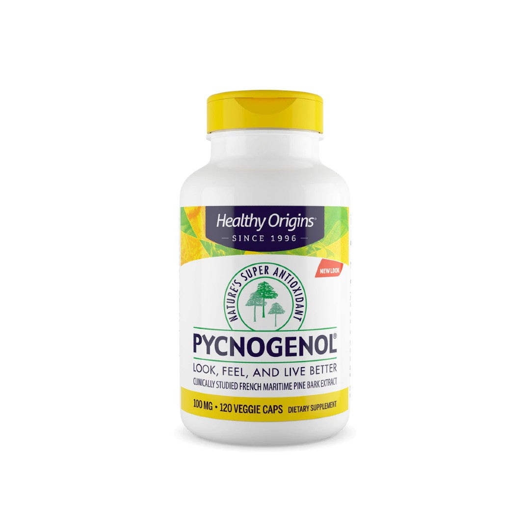 Healthy Origins Pycnogenol - 120 capsule vegetali per la salute cardiovascolare e il supporto antiossidante, formulate con estratto di corteccia di pino marittimo.