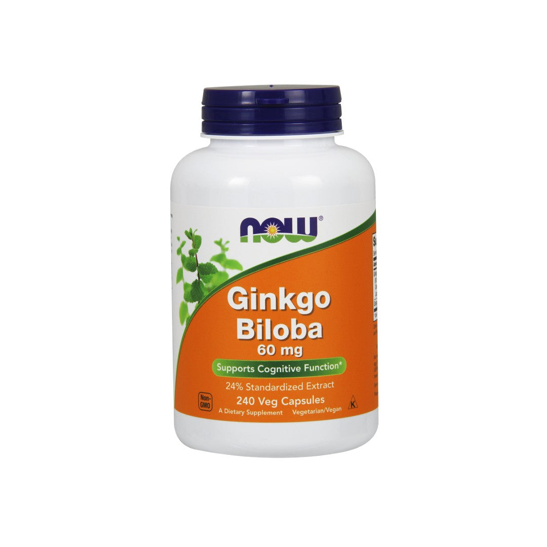 Now Foods Estratto di Ginkgo Biloba 24% 60 mg 240 capsule vegetali.