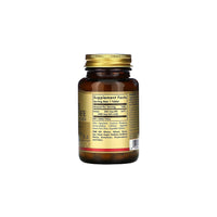 Thumbnail for A brown bottle of Solgar's Folate 666 mcg DFE (Metafolin 400 mcg) 50 Tablets comes with a gold cap, featuring a label that displays supplement facts, daily value percentages, and underscores benefits for heart health.