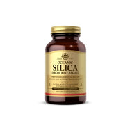 Miniatura di un flacone di Solgar Oceanic Silica 25 mg 100 Capsule Vegetali, indicato per promuovere la salute di capelli e unghie, su sfondo bianco.