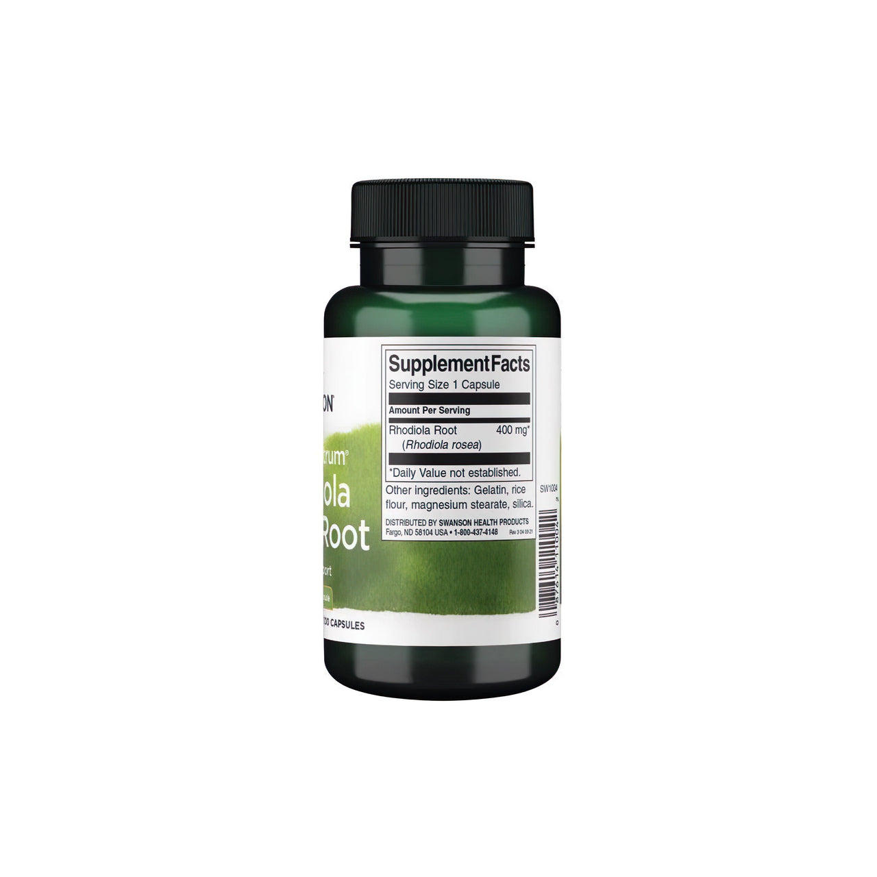 Swanson Radice di Rhodiola Rosea 400 mg 100 Capsule - un'erba adattogena per combattere lo stress.