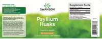 L'etichetta di Swanson Psyllium Husks - 610 mg 300 capsule fornisce importanti informazioni sull'elevato contenuto di fibre solubili che lo rendono un rimedio efficace contro la stitichezza. Inoltre, l'inclusione nel prodotto di parole chiave come 