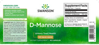 Miniatura dell'etichetta di Swanson D-Mannosio - 700 mg 60 capsule.