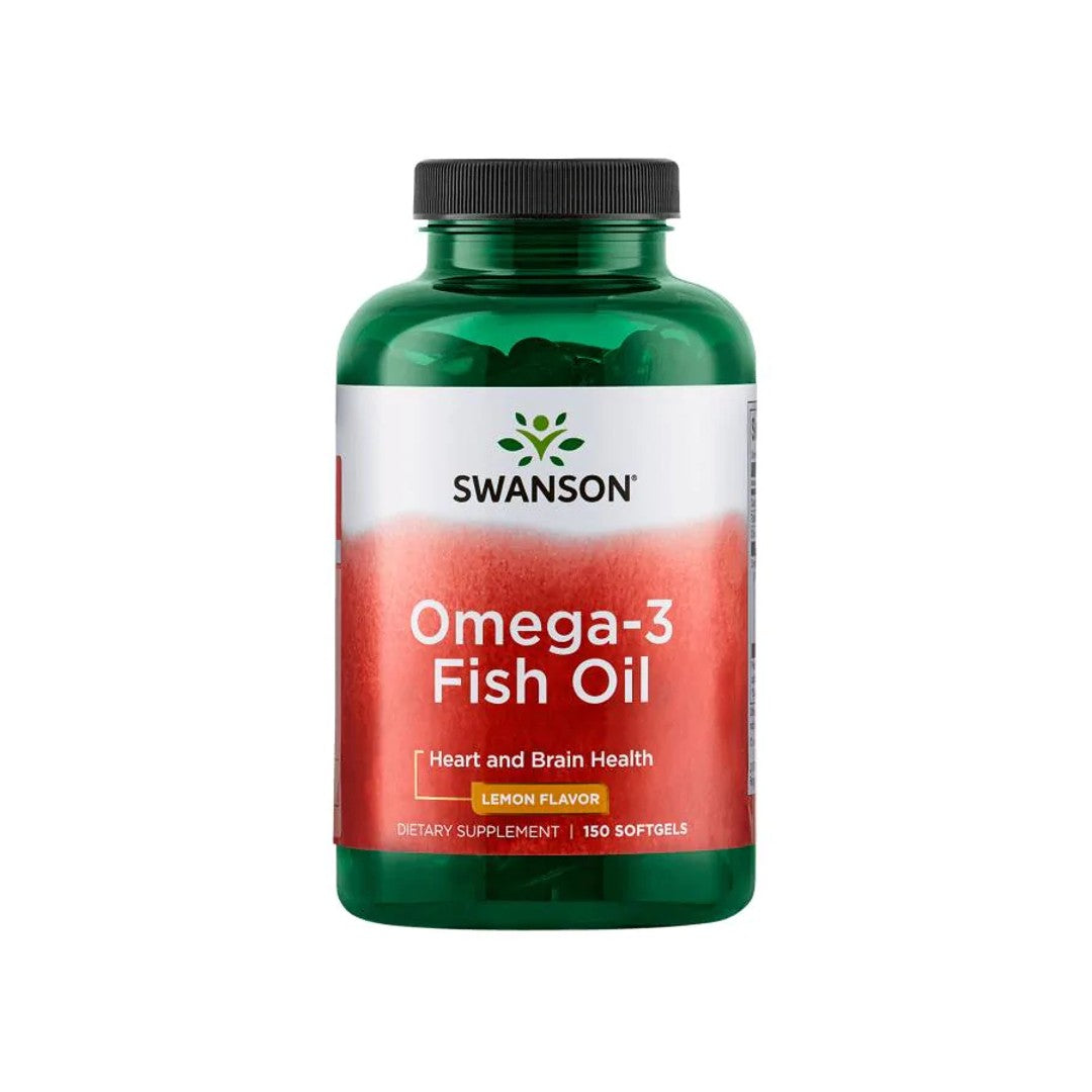 Swanson Olio di pesce Omega-3 - Gusto limone - 150 softgel.