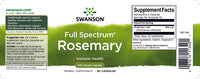 Miniatura per Un'etichetta di Swanson Rosemary - 400 mg 90 capsule, un antiossidante per combattere i radicali liberi.
