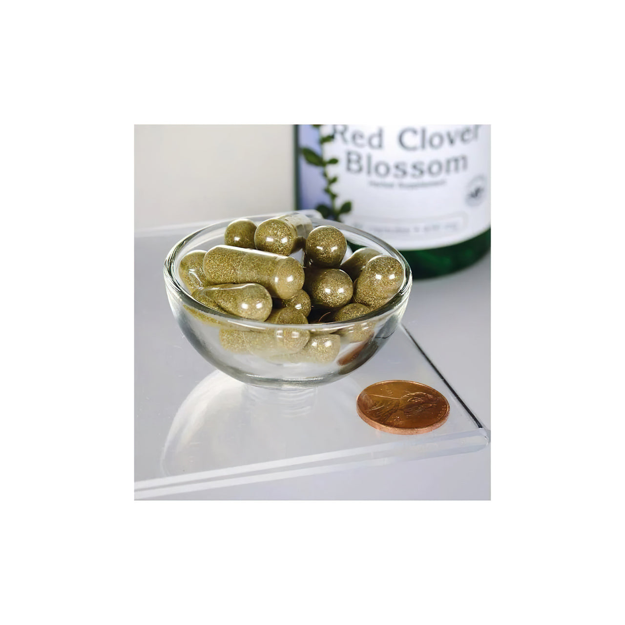 SwansonRed Clover Blossom 430 mg 90 capsule fornisce un sollievo naturale ai sintomi della menopausa e favorisce un ciclo mestruale sano.