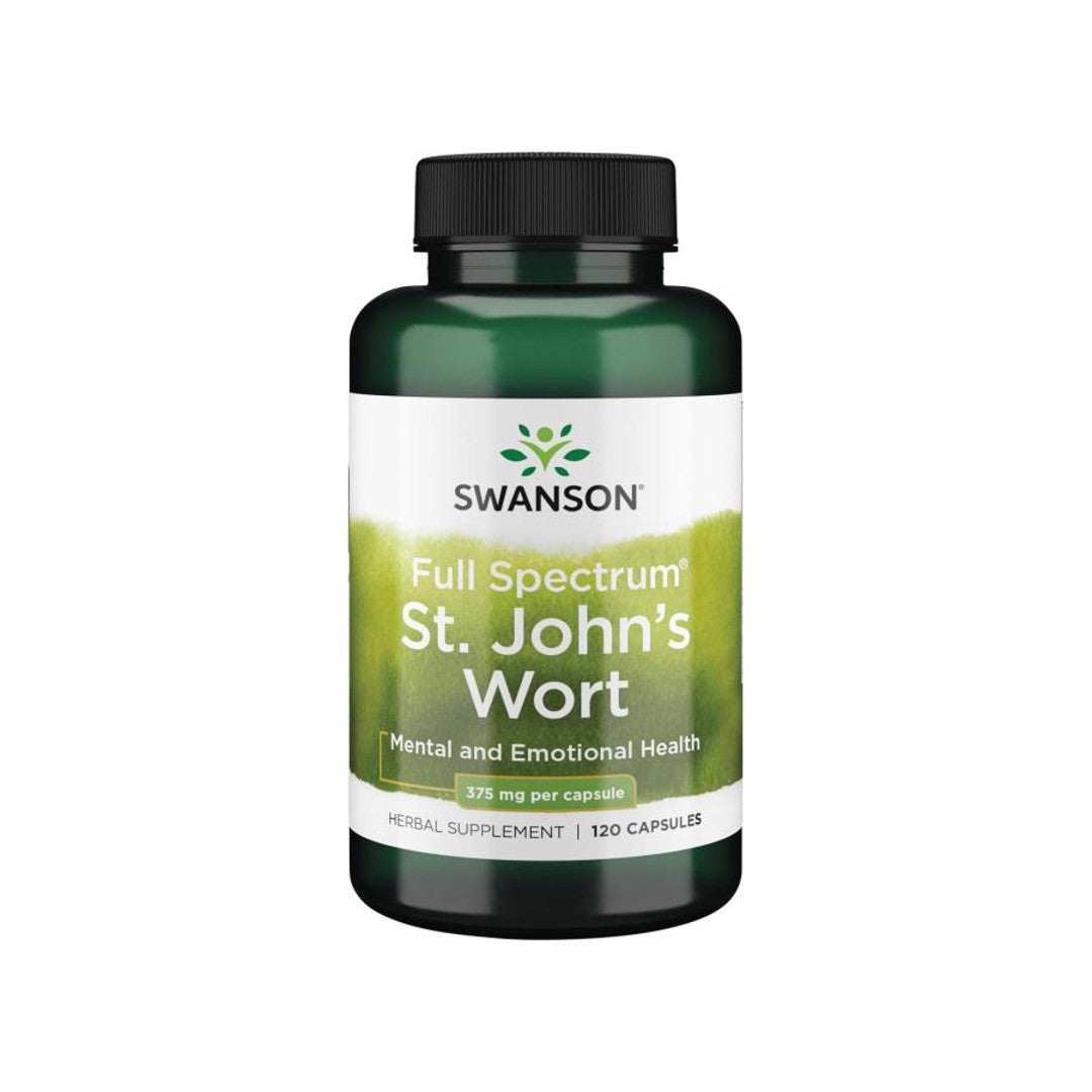 Swanson Erba di San Giovanni - 375 mg 120 capsule, promuove il benessere emotivo attraverso la regolazione dell'umore.