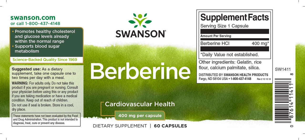 Swanson Berberina - 400 mg 60 capsule è un integratore alimentare.