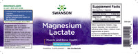 Miniatura dell'etichetta di Swanson's Magnesium Lactate - 84 mg 120 capsule.
