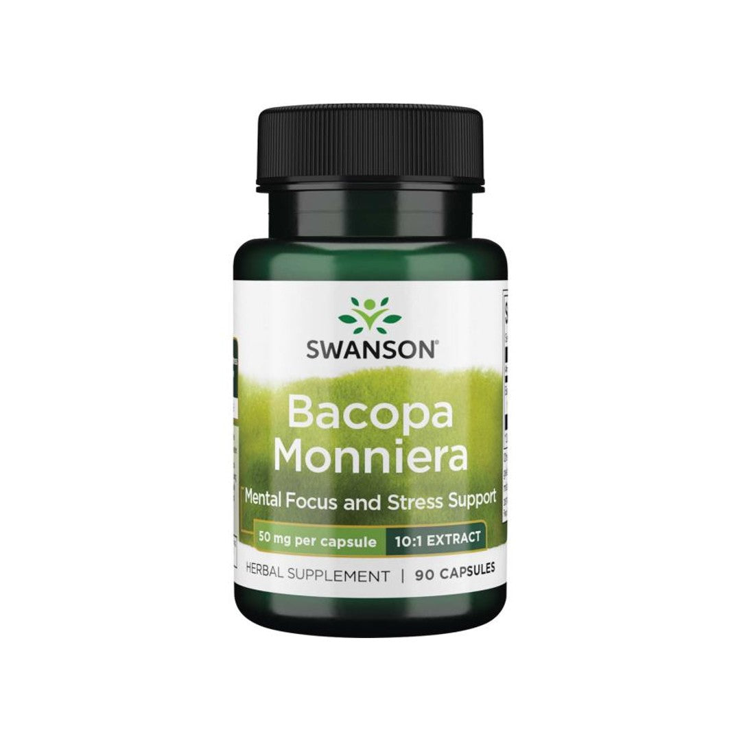 Swanson Bacopa Monnieri 10:1 Extract - 50 mg, integratore alimentare con 90 capsule.