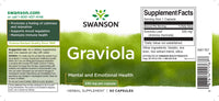 Miniatura dell'etichetta di Swanson Graviola - 530 mg 60 capsule.