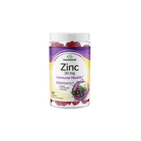 Thumbnail for A bottle of Swanson Zinc 30 mg 60 Gummies - Elderberry for daily wellness and immune health on a white background.