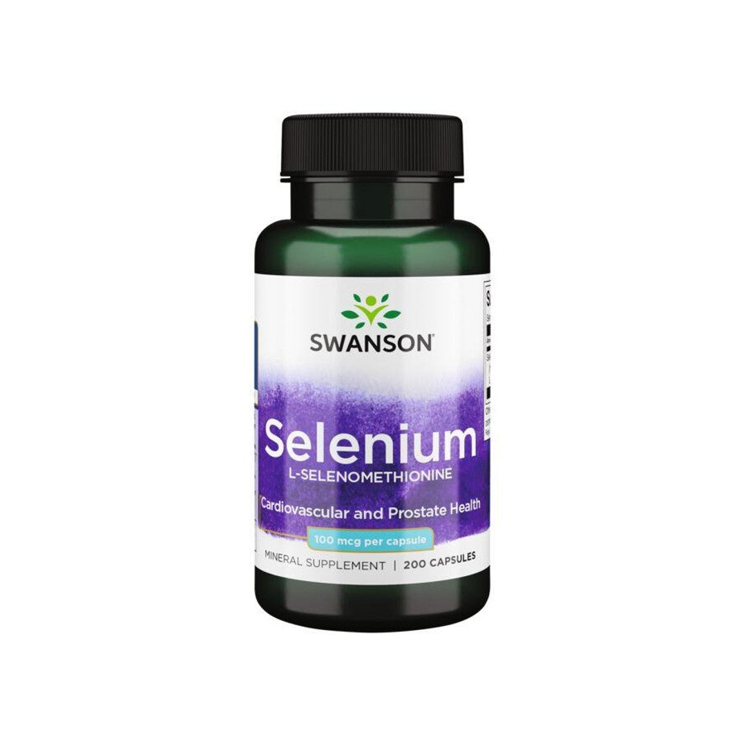 Swanson Selenio - 100 mcg 200 capsule La L-Selenometionina offre un supporto antiossidante per la salute cardiovascolare.