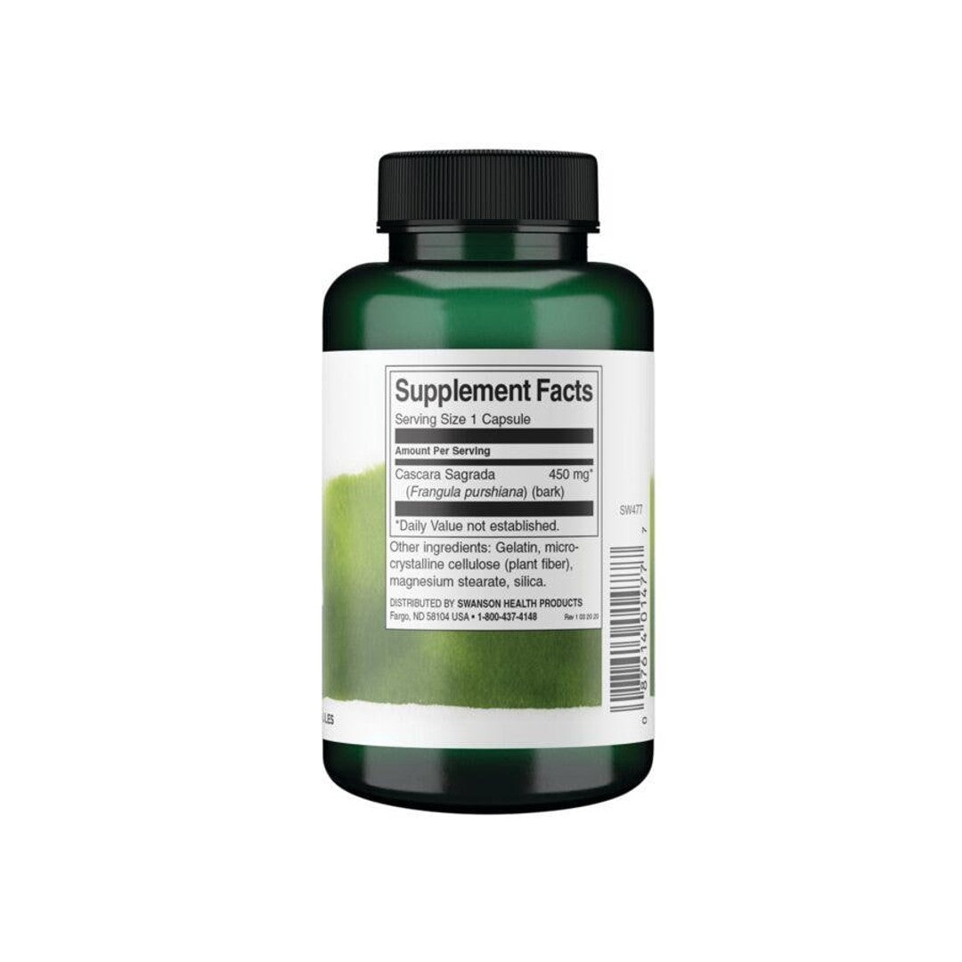 Un flacone di Cascara Sagrada - 450 mg 100 capsule di Swanson.