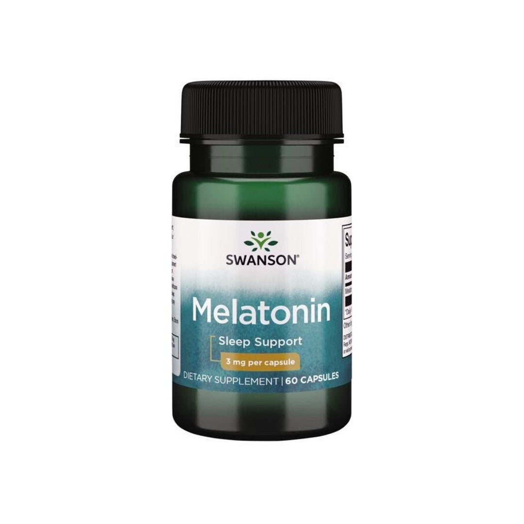 Un flacone di Swanson Melatonina - 3 mg 60 capsule.