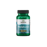 Miniatura di un flacone di Swanson Melatonin - 3 mg 120 capsule su sfondo bianco.