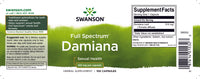 Miniatura di un'etichetta di Swanson Damiana - 510 mg 100 capsule.