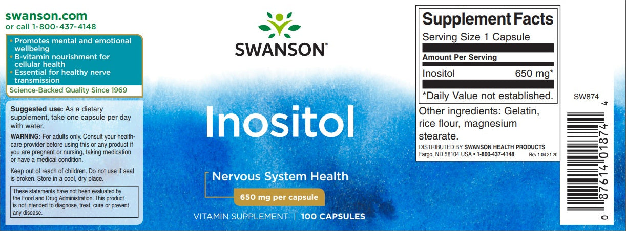 Swanson inositolo - 650 mg 100 capsule - Swanson ino.
