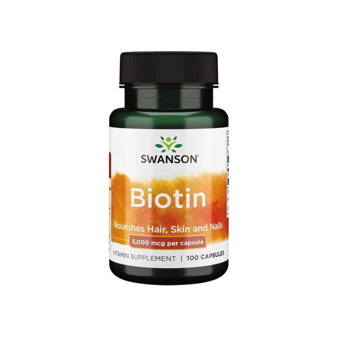 Swanson Biotina - 5 mg 100 capsule, un integratore alimentare.