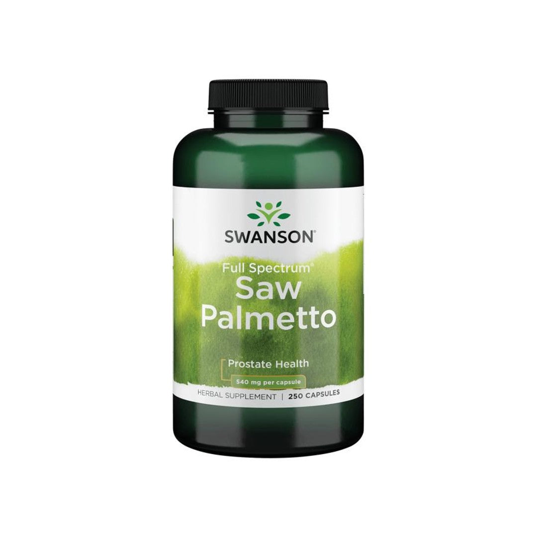Swanson Saw Palmetto è un integratore alimentare disponibile in un comodo flacone da 250 capsule. È stato appositamente formulato per sostenere la salute della prostata e promuovere il flusso del tratto urinario.
