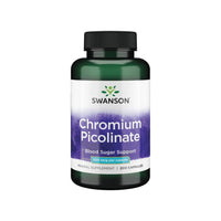 Thumbnail for The Swanson Chromium Picolinate 200 mcg dietary supplement, known for blood sugar support and weight loss, includes 200 capsules.